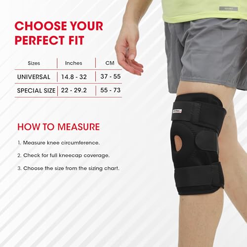Image of Life Wear Knee Wrap Neoprene, Adjustable Knee Support Brace, Open Patella Design with Soft Pad, Heat Retention for Pain Relief and Comfort, For Aged Individuals, Pregnant Women, Size Universal