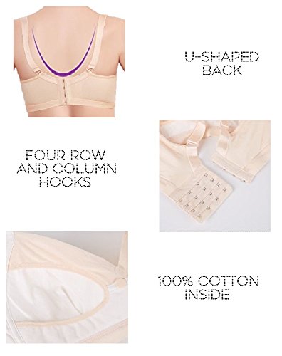 Wondermoms Wireless Lace Nursing Bra – Lightly Padded Supportive Breastfeeding (Beige, Large) #TOP2