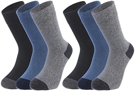 GM Fashion Mens Socks, 6 Pcs Breathable Comfortable, Cotton Socks, Plain and Patterned Design Multipack Socks Ideal for Work and Casual Wear, Gifts for Men, UK Size 7-11 (EU 40-45)