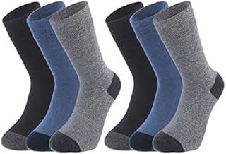 GM Fashion Mens Socks, 6 Pcs Breathable Comfortable, Cotton Socks, Plain and Patterned Design Multipack Socks Ideal for Work and Casual Wear, Gifts for Men, UK Size 7-11 (EU 40-45)