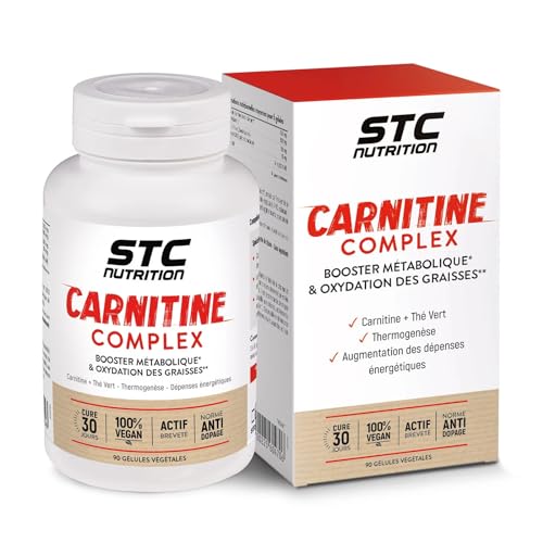 STC NUTRITION - Carnitine Complex - Action brûle-graisses démontrée - Active la thermogénèse - 1500 mg L-Carnitine + Thé Vert - Vegan - Cure 30 jours