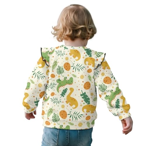 Cute Sweatshirts for Girls Kids Ruffle Shoulder Long Sleeve Casual Round Neck Pullover Tops Age 1-8 Years2