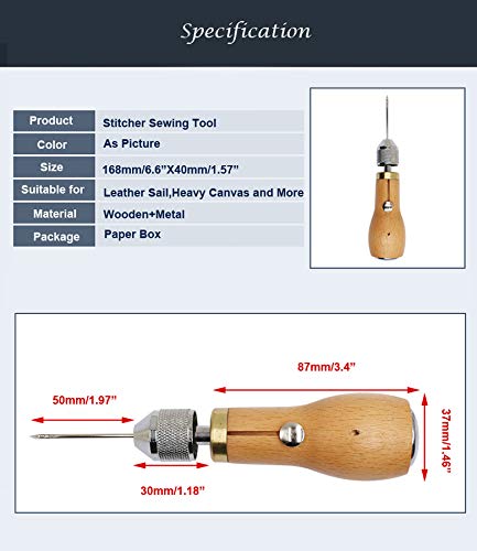 Becho Professional Stitcher Sewing Awl Leather Craft Making,Stitcher Repair Accessory Tool Kit For Leather Sail,Heavy Canvas And More #TOP2