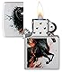 Zippo Sturmfeuerzeug - Fire Horse, Satin Chrome, Color Image - Nachfüllbar - Wiederverwendbar - Windfestes Design - Geschenkbox - Made in USA