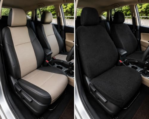 Image of JK Curtains Universal Fit Car Seat Cover Towel for 5 Seater Cars | Soft Plush Fabric Front & Rear Seat Covers with Headrest Covers | Full Seat Coverage | Washable & Reusable | Car Seat Protector