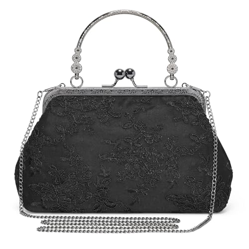 Sac de soirée mariage BAIGIO rétro 1920s pochette bandoulière vintage pour cérémonie femme