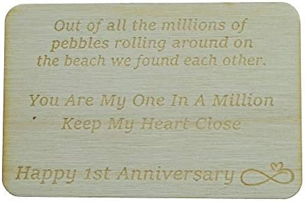 1st Your My One In A Million Gift - 1st Anniversary Metal Heart Pebble Gift -Keep My Heart Close