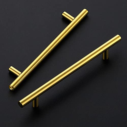 Image of Ravinte 25 Pack 8-13 /16 Inch Cabinet Handles Brushed Brass Kitchen Cabinet Hardware Dresser Pulls Stainless Steel Cabinet Pulls 8-13 /16 inch Length,6-1 /4 inch Hole Center