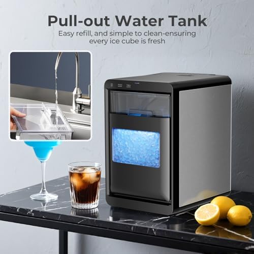 Antarctic Star Nugget Ice Maker Countertop - 44LB/Day, Self-Cleaning Portable Ice Machine with LED Display, 10-15 Minute Fast Ice Making for Home/Office/Bar — view 4