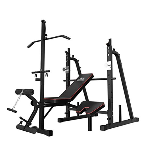 ZYM Gym Weight Bench Squat Rack Weightlifting Bed, Adjustable Weight Benche Set Multifunctional Weight-Lifting Bed Weight-Lifting Machine Fitness Strength Training Benches (Color : B)