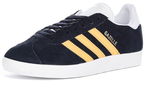 Image of adidas Gazelle Men's 3 Stripes Logo Classic 90S Sn Trainers (Navy Yellw, US 8M /9F)