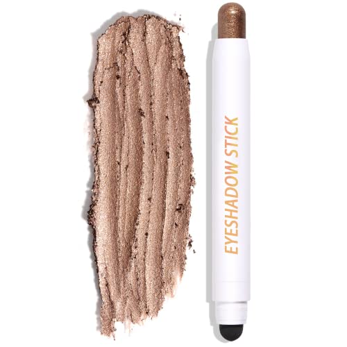 OKENTEN Eyeshadow Stick, Matte And Shimmer Cream Pencil Crayon, Powder Metallic Waterproof Eye Shadow Stick High Pigments Highlighter (#04), Pack Of 1