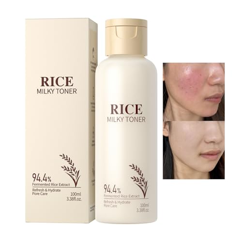 Tónico con Agua de Arroz,100ml Iluminador Calmante Hidratante | Tónico Facial para Mujeres, Piel Radiante - Rutina de Belleza Diaria para Piel Seca Grasa Sensible Viaje Mañana Noche