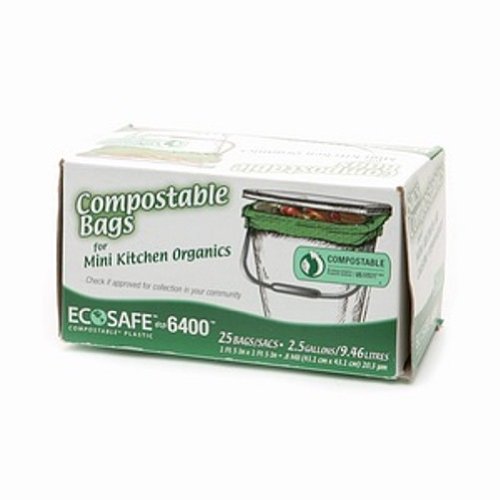 Ecosafe2.6 Gallon Compostable EcoBio Bags, 25-Count