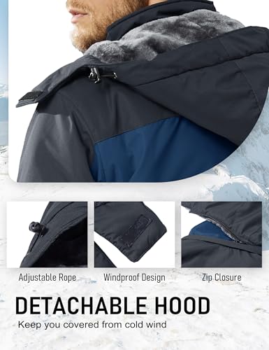 Image of MAGCOMSEN Winter Snow Jacket Ski Warm Fleece Parka with