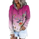 Shiningupup Damen Tops Sommer XL The Christmas Sweater Männer Weihnachtspullover Multicolor Rundkragen Damen Tops Sommer Locker Blusentops Damen