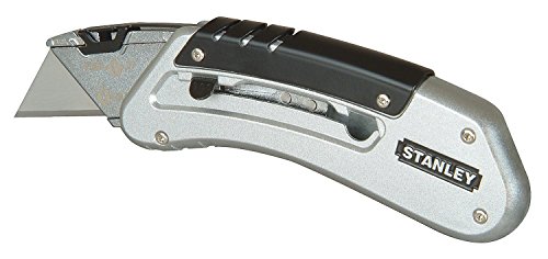 STANLEY Sportmesser Quickslide (145 mm Länge, kompaktes Messer für Beruf & Freizeit, Metallkorpus für maximale Kraftübertragung, Klingenwechsel ohne Werkzeug, mit Gürtelclip) 0-10-810