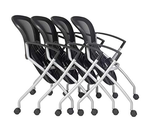 Regency Cadence Nesting Chair (4 Pack), Black #TOP2
