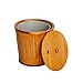 Cubo de basura para interiores con cubo interior y tapa para oficina, dormitorio, cocina, papelera, papelera, papelera, color naranja