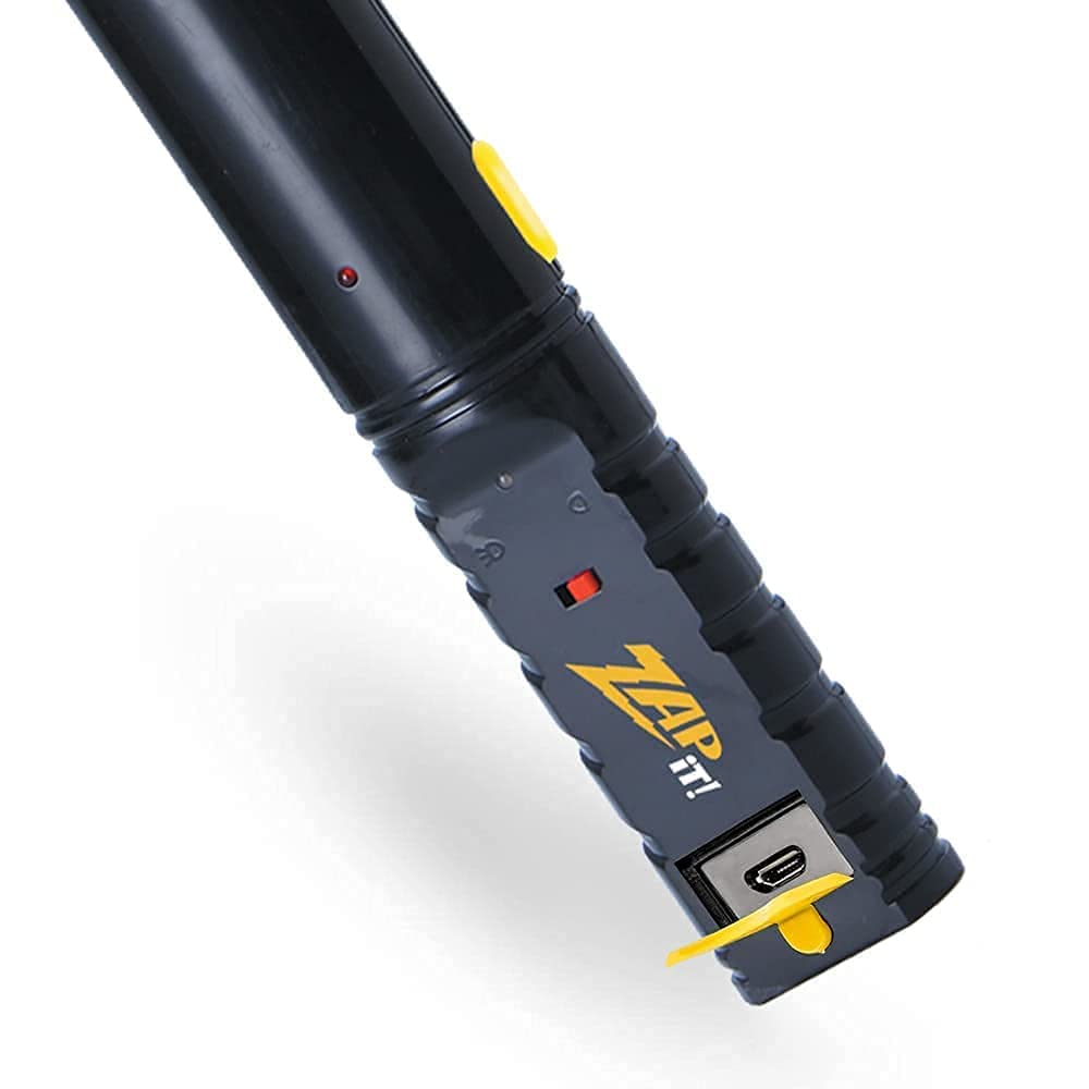 ZAP IT! Bug Zapper - Racchetta ricaricabile per zanzare, insetticida e insetti, con luce blu, misura L, colore: giallo