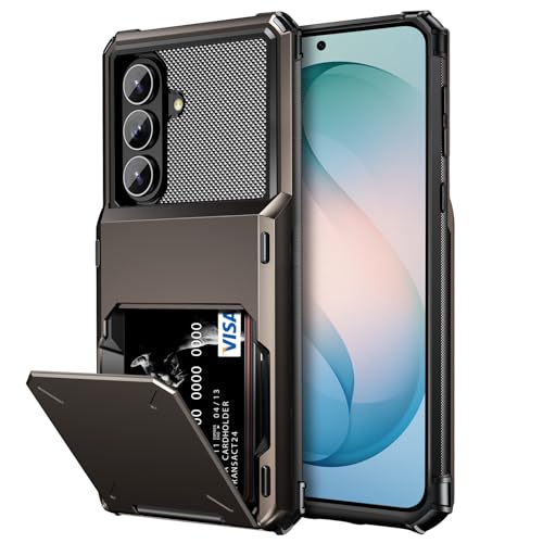 Vofolen for Samsung Galaxy S26 Plus Case Wallet with Card Holder 4-Card Slots Dual Layer Heavy Duty Shockproof Drop Protection Hard PC Soft TPU Hidden Flip Slim Phone Cover for Women Men, 6.7'' Gun