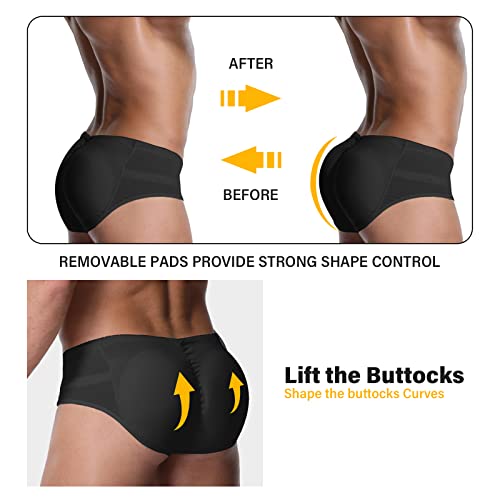 Mens Butt Lifter Shapewear Hip Enhancer Mens Padded Underwear with Detachable Pads3