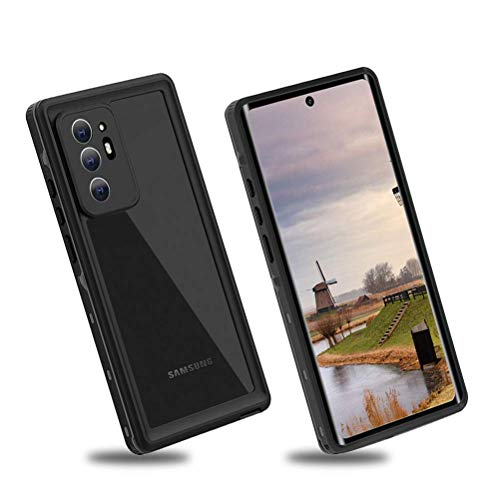 Sfulatdc Compatible with Note 20 Ultra Waterproof Case, IP68 Underwater Dirtproof Shockproof Built in Screen Protector Full Body Protective Cover for Samsung Galaxy Note 20 Ultra 5G Black Clear