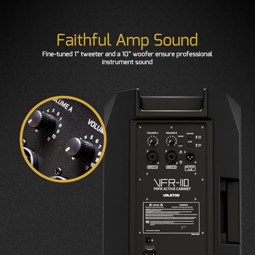 VALETON Aktive DJ Lautsprecher PA-System Aktiv Lautsprecher für Gitarre, Bass, Multi-Effektgeräte und Amp-Modeler 10 Zoll 2 Weg FRFR 1300 Watt