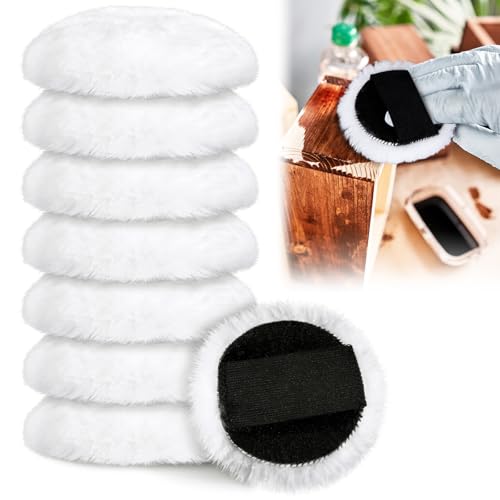DaisyInner 8 Pcs Lambswool Stain Pad 4 Inch Wood Stain
