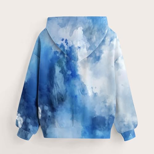 Girls Fashion Tie-Dye Sweatshirts Cute Trendy Oversized Hoodies Fall Pullover Tops for Teen Girls Fall Winter Casual Clothes2