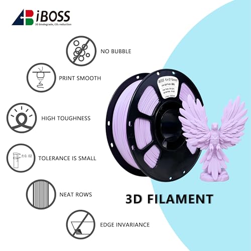 Image of iBOSS PLA Plus 3D Printer Filament PLA+ Filament 1.75mm, Neatly Wound 3D Printing Filament 1.75mm + /- 0.02 mm, Fit Most FDM 3D Printers, 1kg Spool (2.2lbs), Light Purple