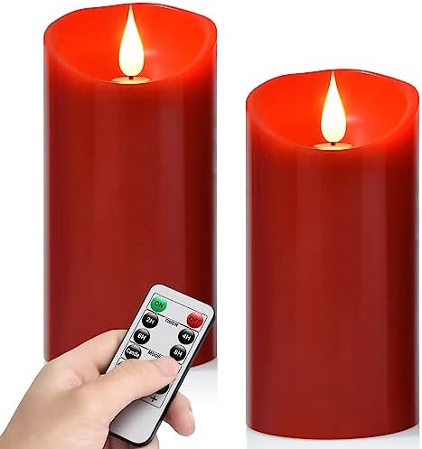 Justup LED Kerzen Mit Fernbedienung - 3-Docht Design Aus Echtem Wachs