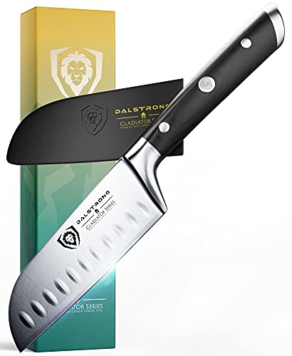 DALSTRONG Santoku Knife - Mini - 5  - Gladiator Series - German HC Steel - G10 Handle - Sheath Included - NSF Certified