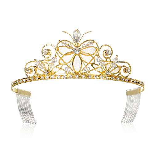 DcZeRong Gold Tiara Girls Birthday Tiara Gold Princess Tiaras Crowns