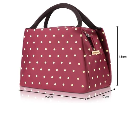 PHILORN Bolsa Térmica Porta Alimentos del Almuerzo Comidas Llevar Porta Alimentos Fiambreras Caja Herméticos para Trabajo y Colegio, Vino Rojo