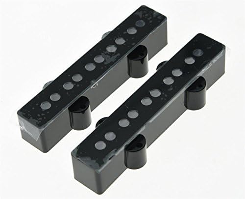 KAISH 2pcs Black 5-String Jazz J Bass Neck & Bridge Pickup Covers image 5