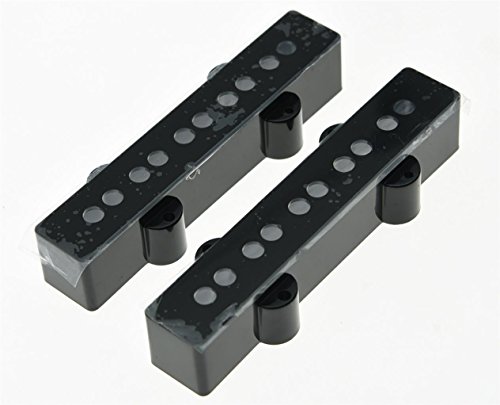 KAISH Conjunto de 2 capas de captador de baixo preto para pescoço/ponte para 5 cordas Jazz J Bass