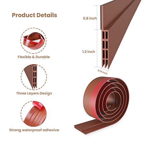 Door Sweep, Ohuhu Weather Stripping for Doors, Door Draft Stopper, Door Seal Strip, Door Insulator for Bottom of Doors Soundproof Wind Blocker, 39
