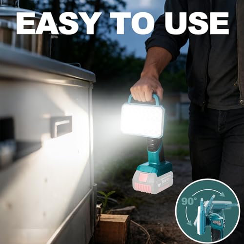 Image of Cordless LED Work Light for Bosch 18V Battery, 2000LM Portable Handheld Flashlights Tool with USB Port and 3 Brightness Modes for Camping, Fishing, Job Site, Indoor & Outdoor Use