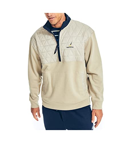 Nautica mens Quilted Mixed Media Quarter-zip Pullover3