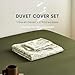 Wake In Cloud - Floral Duvet Cover Set, Botanical Vintage Flower Coquette Cottagecore Aesthetic for Women Teen Girls, Soft Lightweight Bedding, 3-Piece, Olive Green, Queen Size