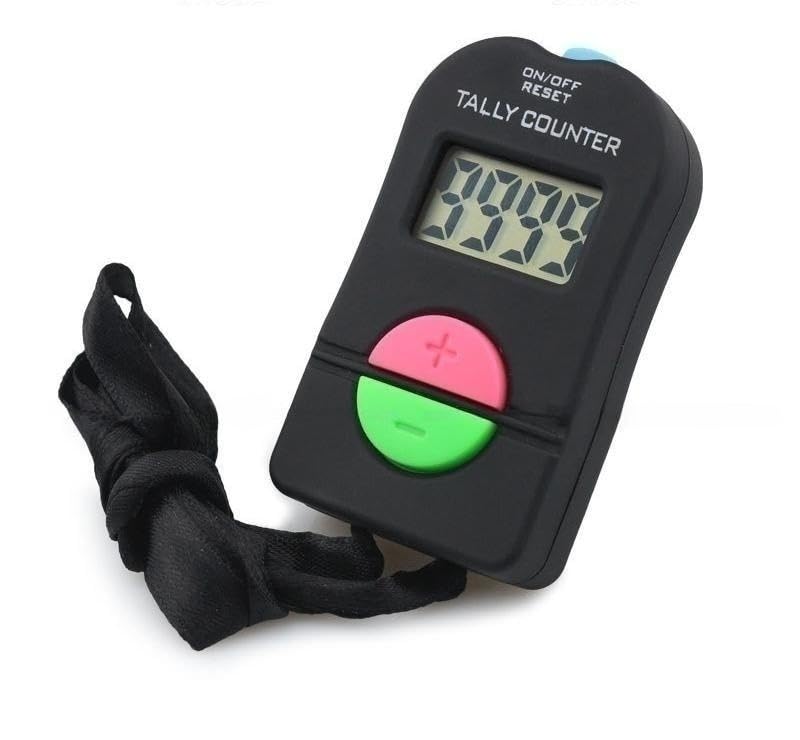 Electronic Handheld Counter Clicker 4-Digital Number Manual Counting Recorder Clicker Counter With Rope Easy to Operate Tally Counter Clicker for Golf Football Sports Event Office Stadium Supermarket