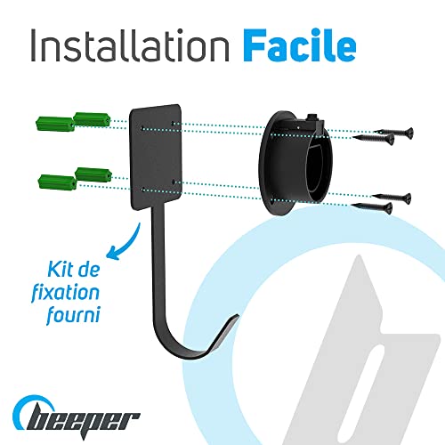 Support mural câble Type 2 BEEPER chargeur véhicule électrique hybride rechargeable HYB-SUP01