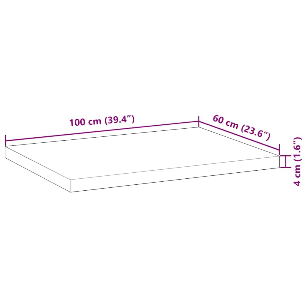 Schreibtischplatte Unbehandelt 100x60x4 cm Massivholz Akazie Arbeitsplatte Büro Homeoffice Arbeitsplatz Tischplatte Zubehör Ergonomie Aufbewahrung