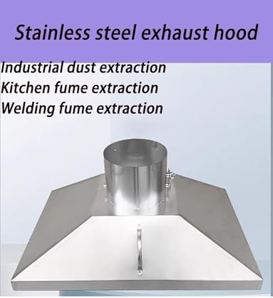 Fume Hood, Stainless Steel Industrial Smoke Collector for Welding and Dust Extraction, 39.4 x 19.7 inches