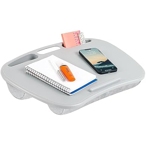 LAPGEAR MyDesk Lap Desk with Device Ledge and Phone Holder - Cool Gray - Fits up to 15.6 Inch Laptops - Style No. 44435 Cover