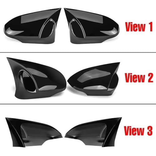 Couvercle de rétroviseur ABS robuste et imperméable teinte noir brillant - 3