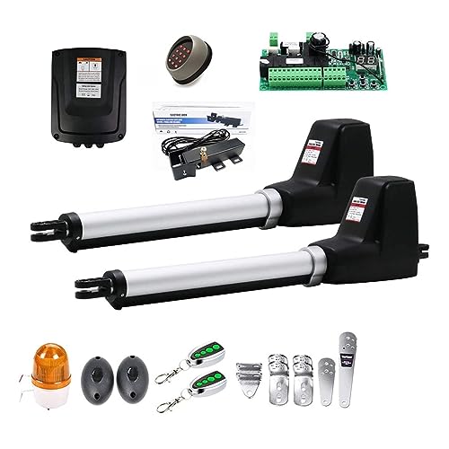 Abridor de puerta automático, Kit de abridor de puerta oscilante eléctrico de doble ala de alta resistencia, Kit completo de Hardware de Motor de puerta doble automático for columpio, entrada, valla,