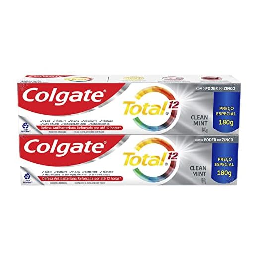 Colgate Total 12 Clean Mint - Creme Dental, 2 unidades de 180g