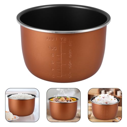 PRETYZOOM Aroma Rice Cooker Pot Replacement 4L Instant Slow Cooking Pot Inner Aluminium Steamer Pot Electric Rice Cooker Inside Pot Alloy Cake Baking Bowl - Image 5